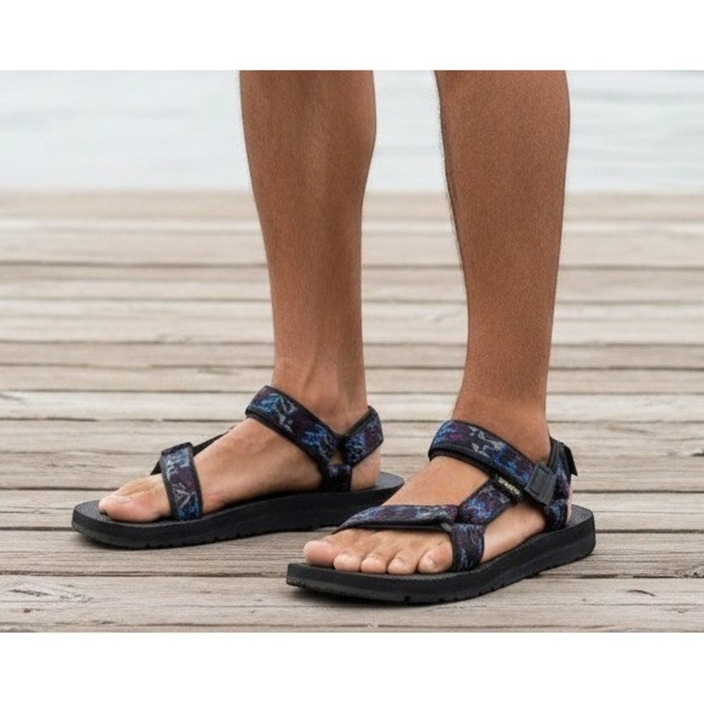 Teva Original Universal Mens Sport Sandal Size 11 Outdoor Hiking Black Geometric